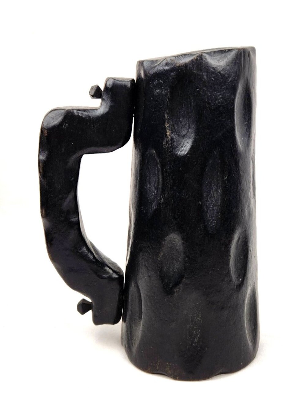 Black Wood Beer Stein Mug Handmade in Spain Medieval Gothic 8"